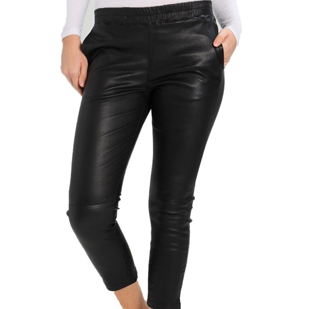 Lambskin Leather Capri Pant